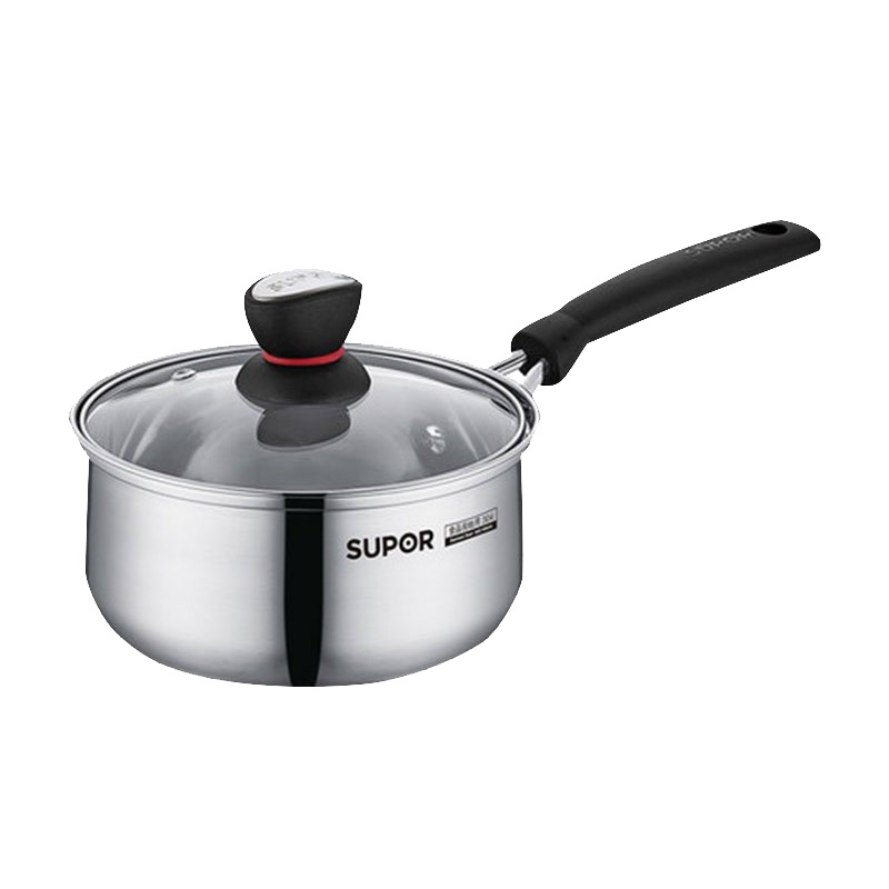 苏泊尔(SUPOR)304不锈钢奶锅汤锅煮面锅18cm婴儿宝宝煮粥锅煮面锅辅食锅电磁炉煤气灶煤气灶通用ST18H3