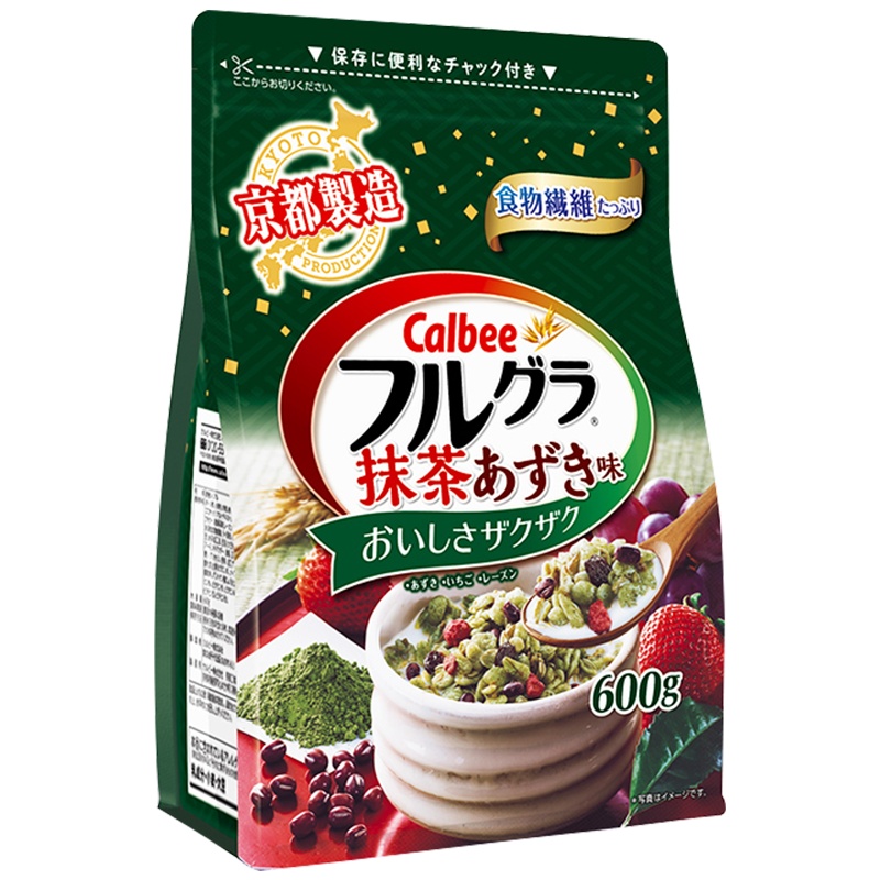 CALBEE卡乐比水果麦片抹茶味600G 代餐食品 营养速食早餐 干吃燕麦