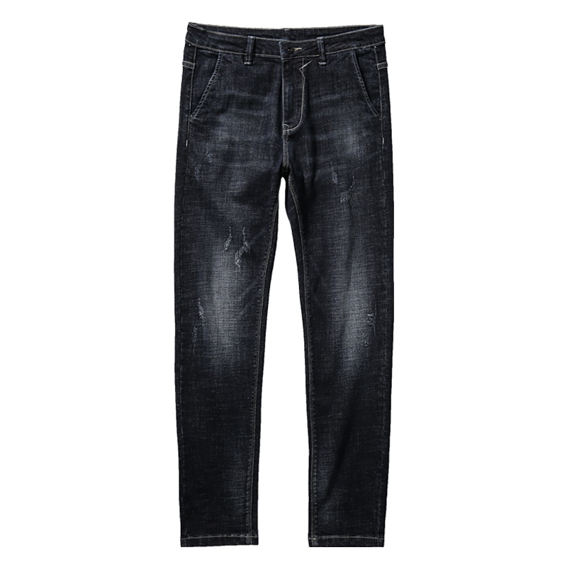 雅鹿男装牛仔裤男水洗磨白修身弹力青年男装男士牛仔裤AS12FCKC03169