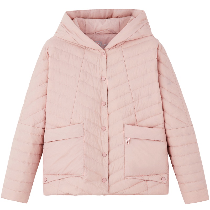 冰洁2018新品连帽轻薄短款羽绒服女防风羽绒外套反季女J80132010