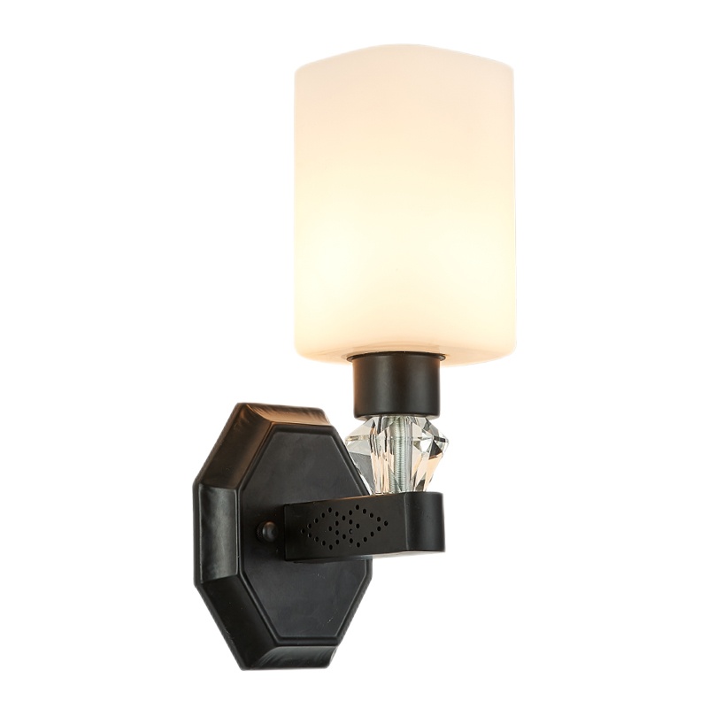 北欧现代简约黑色壁灯 卧室床头壁灯led创意客厅电视背景墙壁灯具