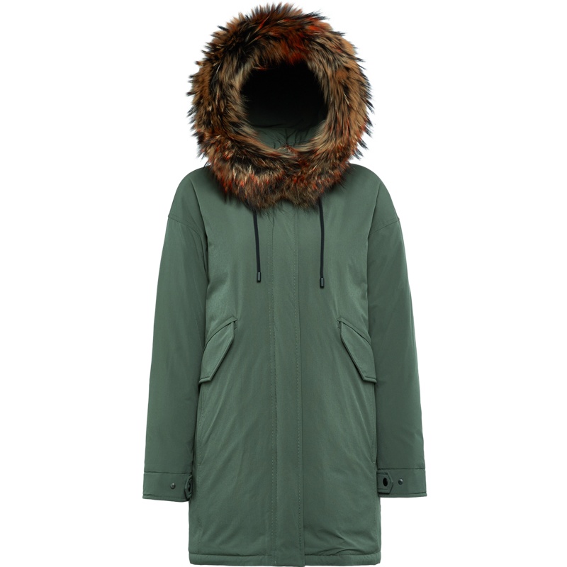 波司登冬新款羽绒服女装潮厚中长款貉子毛领外套