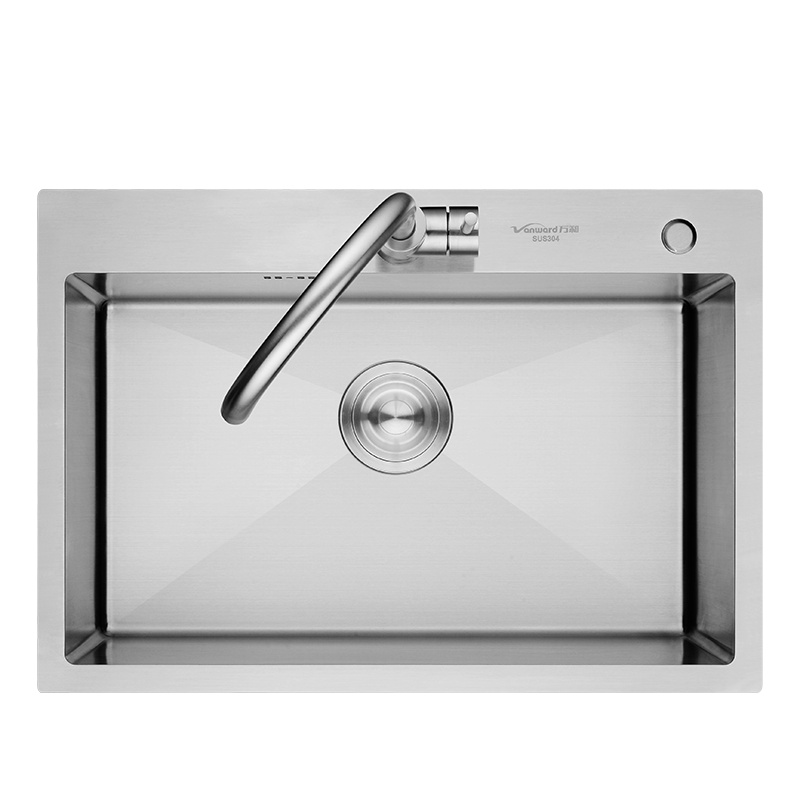 万和 手工水槽304不锈钢洗菜盆厨房家用洗碗水池台盆手工单槽