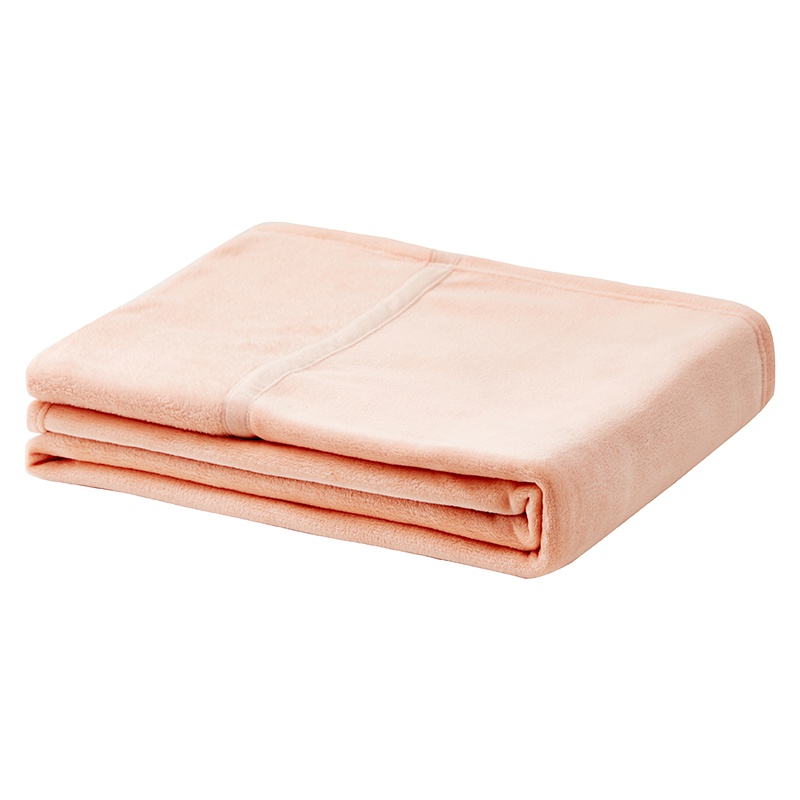 苏宁极物 法兰绒纯色盖毯全棉毛毯被子床单空调沙发办公室家用午睡毯加厚保暖