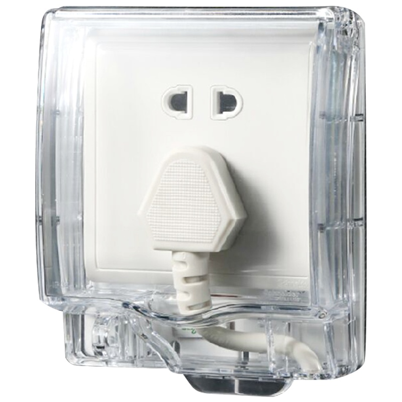 施耐德电气(Schneider Electric)墙壁电源开关插座底盒外盖86型 防水面板盖 防水盒 防溅盒 白色防溅盒