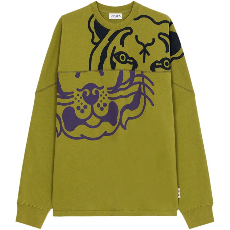 高田贤三 KENZO 男士棉质加绒款超大造型K-Tiger圆领长袖卫衣运动衫卡FB6 5SW528 4MO