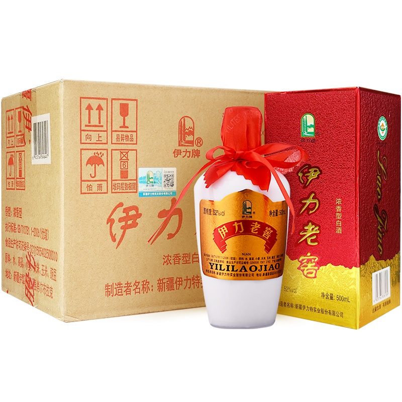 伊力特 52度伊力老窖500ml*6瓶 整箱装 浓香型白酒(新老包装随机发货)