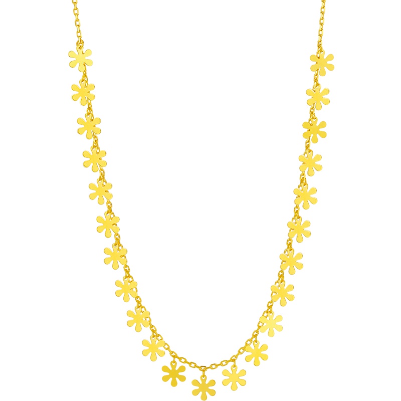 周大生黄金套链 新款正品足金套链黄金项链女吊坠花型金链子送礼黄金饰品 女士珠宝首饰