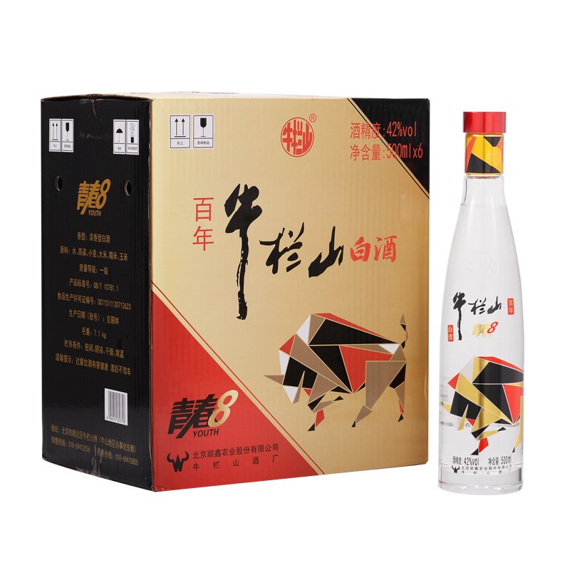 牛栏山 青春版8(红)42度 500ml*6瓶 箱装 浓香型白酒