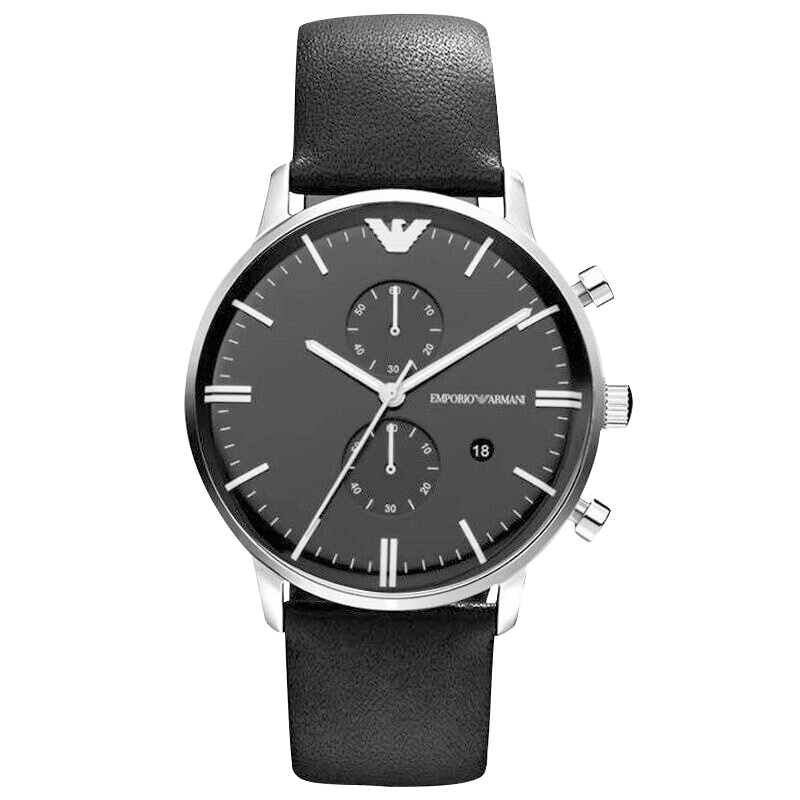 阿玛尼（ARMANI）手表男表非机械简约气质商务男表 AR0397 黑色