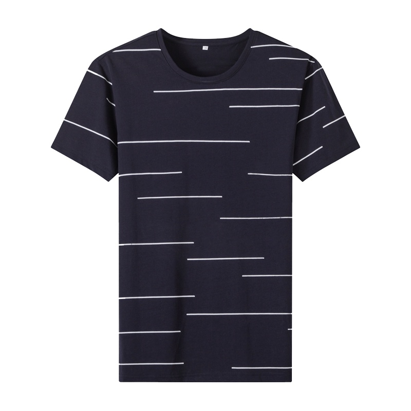 红豆集团旗下春夏相思鸟男装不规则条纹印花短袖T恤1311