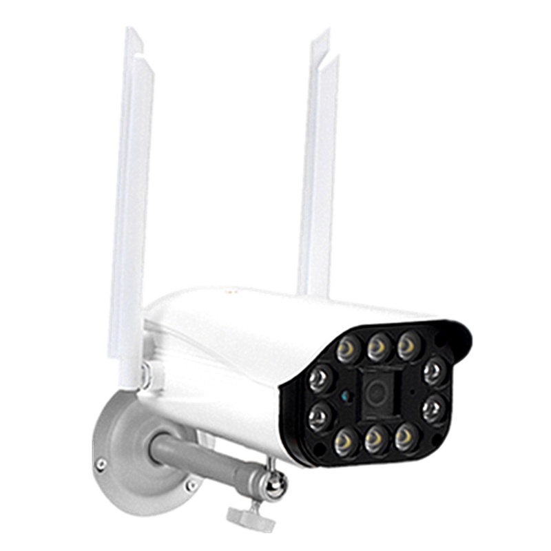 无线户外摄像头监控器wifi网络高清夜视家用家庭可连手机远程室外套装 十灯固定支架 标配无内存