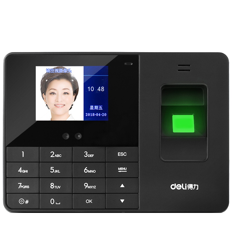 得力(deli) 3763人脸指纹考勤机(黑色) 一台装
