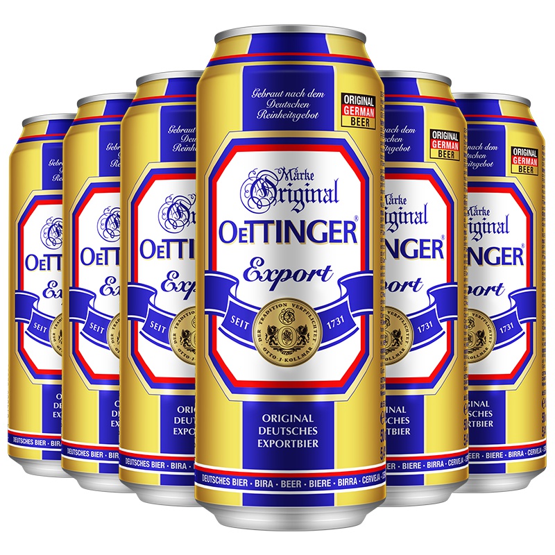 德国原装进口 奥丁格(OETTINGER)大麦啤酒500ML*6罐 (六罐装)
