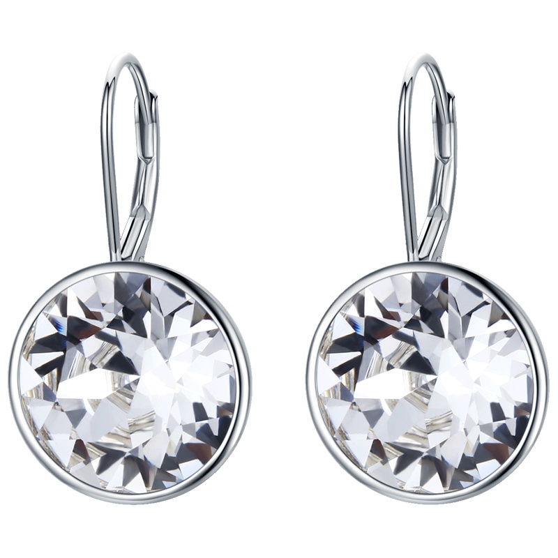 佰色传情新款潮高级感法式纯银耳坠女气质耳扣气质网红水晶耳饰