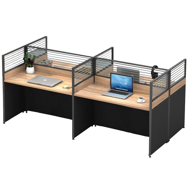 震海办公家具王字型四人位办公桌组合屏风工位电脑桌现代简约双人位员工桌4人位职员工作位6人位办公室桌子员工办公桌