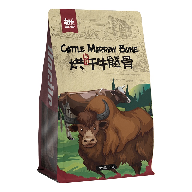 豆柴(docile)宠物零食 烘干牛髓骨100克 狗狗磨肉干低温烘干营养加倍