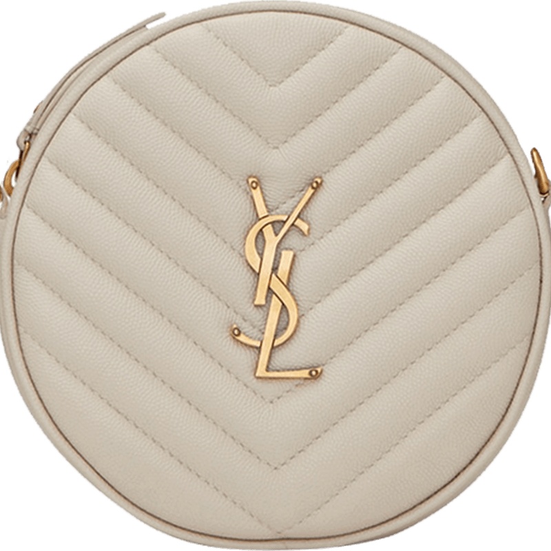 【预定】YSL/圣罗兰 VINYLE V形纹绗缝粒面压印皮革圆形相机包 17*17*5.5CM