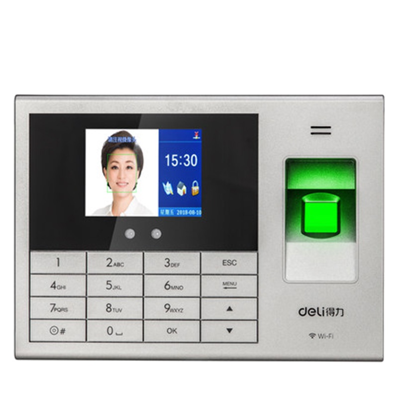 得力(deli) 14050C云人脸指纹考勤机 银灰
