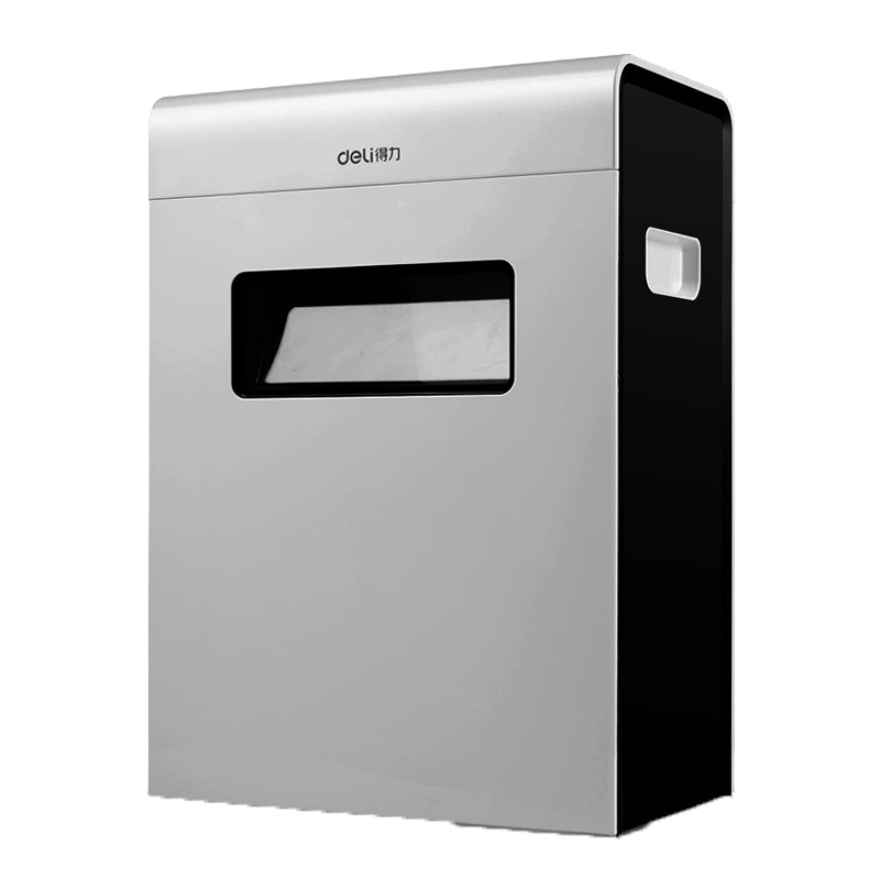 得力(deli)9921碎纸机 单次可碎6张 16L容量 条状3*16mm 4级保密 白色 平板系列家用办公粉碎机