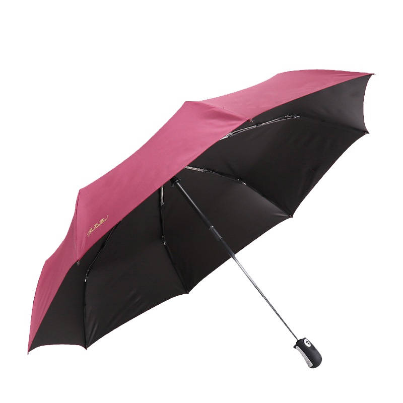 天堂伞 3331E黑胶升级款自开收三折商务遮阳伞晴雨伞