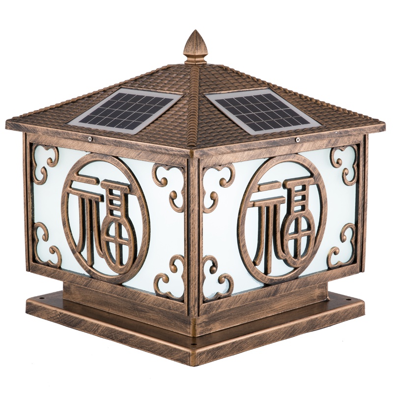 朗吉蒂太阳能柱头灯户外围墙灯别墅庭院灯防水墙头灯大门灯门柱灯