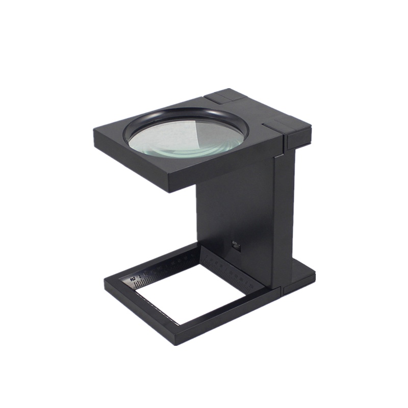 OUJIN折叠式检布放大镜 带LED灯照明放大镜 锌合金照布镜 带刻度照布镜 便携式照布镜工业放大镜