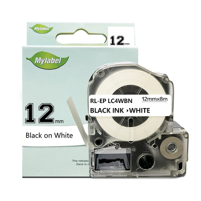 艾洁 12mm白底黑字标签色带 适用爱普生EPSON LW300;LW400;LW700;LW600P;LW1000P