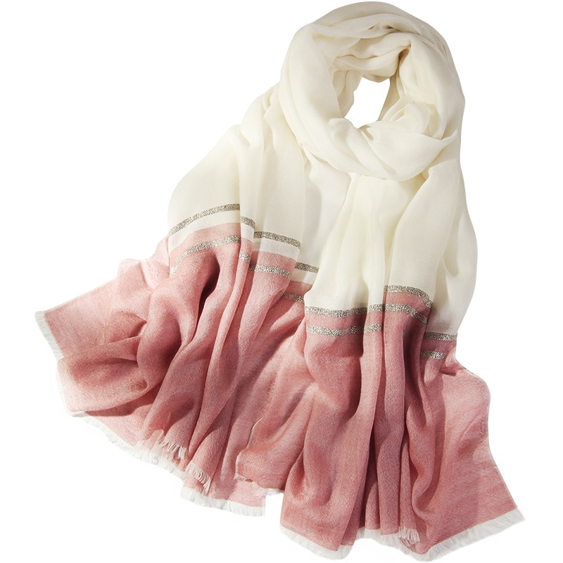 上海故事春秋冬季高端韩版百搭薄款格子100纯羊绒围巾女旗袍披肩礼盒装