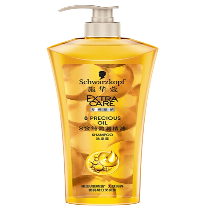 施华蔻(Schwarzkopf)8金纯盈润精油洗发水滋养修复保湿水润洗发露染烫受损男女士发洗发水盈润精油洗发水600ml