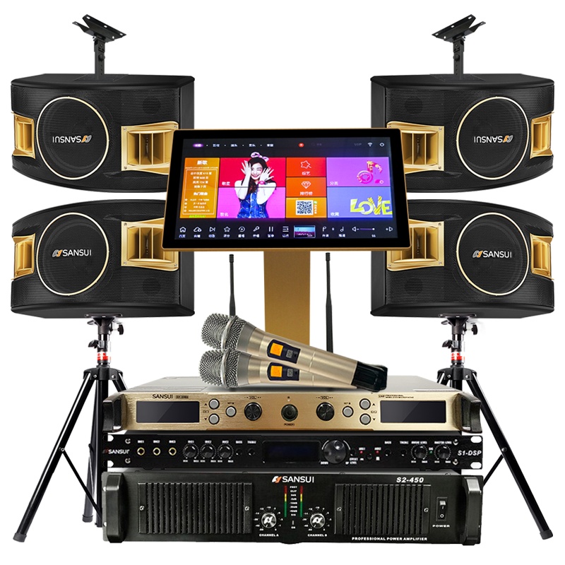 山水(SANSUI) 两对SP2-11套装家庭影院家用客厅会议室专业组合音箱电视KTV音响拓浦发3T点歌机K歌