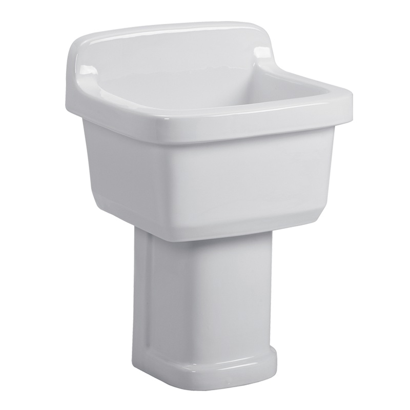 科勒旗下品牌KARAT卡丽卫浴陶瓷拖把池阳台立柱角拖布池卫浴洗墩布池拖布盆12839T-WK