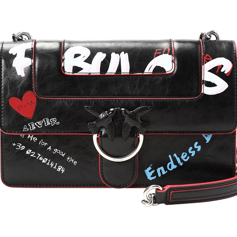 Pinko/品高 LOVE FABULOUS 涂鸦印花单肩包 1P21BT