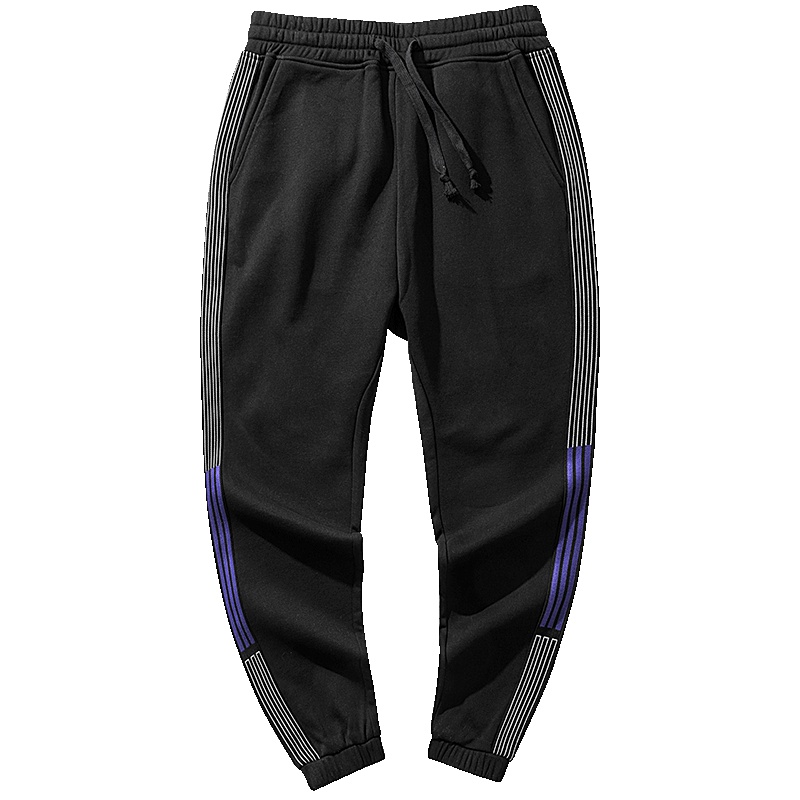 No1dara束脚运动裤男韩版百搭宽松休闲裤男士条纹直筒潮流裤子