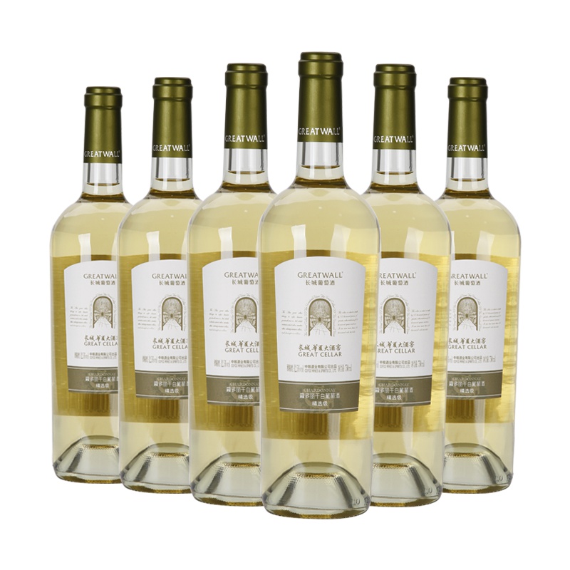 长城(GreatWall)碣石山产区华夏大酒窖精选级干白 中粮出品霞多丽白葡萄酒 750ML*6瓶整箱装