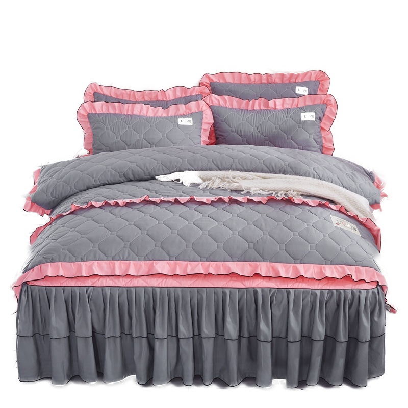 唛乐斯Mallas全夹棉床裙亲肤时尚柔顺四件套