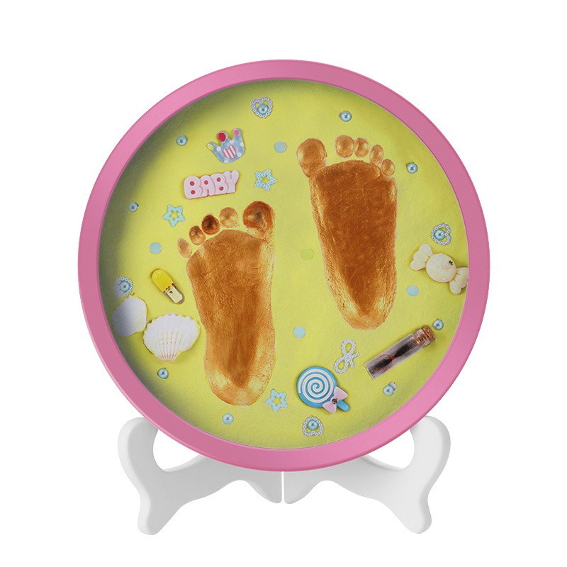 玩趣哆WANQUDUO宝宝手足印泥手脚印手印新生婴儿童胎毛纪念品永久满月百天礼物矿物泥F-20黄泥