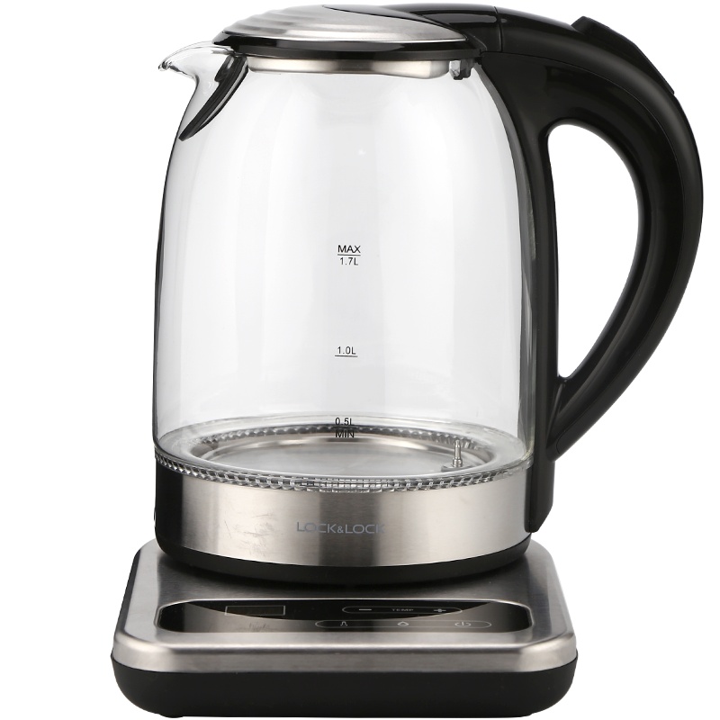 乐扣乐扣（LOCK&LOCK）电热水壶 高硼硅玻璃 静音防干烧水壶 EJK333BLK 1.7L