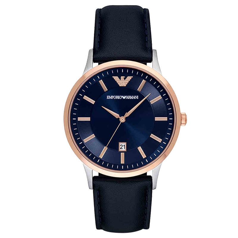 海外直邮欧美品牌原装进口包税EMPORIO ARMANI安普里奥阿玛尼手表时尚男表皮带玫瑰金男士手表AR2506