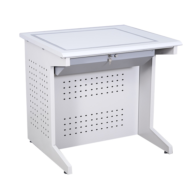 豫亿腾 钢制高密度防火板翻转电脑桌 钢制办公桌 铁皮电脑桌 财务桌单人员工位写字台 书桌 带锁抽屉家用桌子 可定制