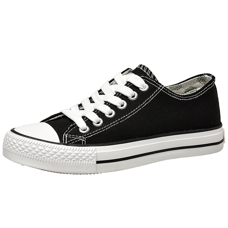 森马帆布鞋女春季透气新款学生韩版低帮鞋子百搭板鞋平底黑色布鞋