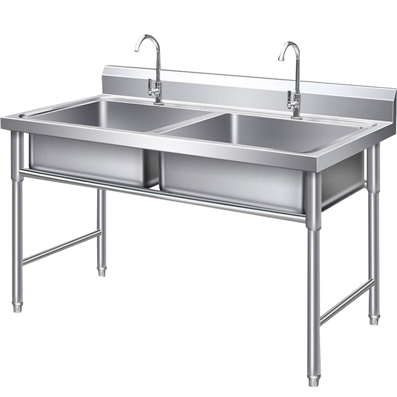 德玛仕(DEMASHI)商用不锈钢水槽 双星水池 洗菜盆洗碗池 双池 1600x700x800+150 201不锈钢