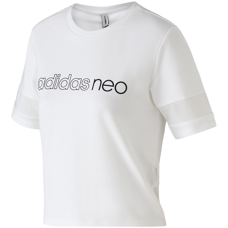 Adidas阿迪达斯NEO女装运动服休闲圆领短袖T恤DZ7615
