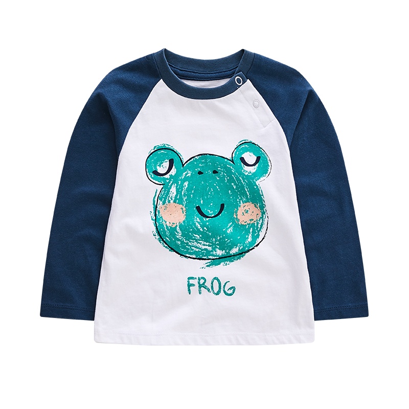 拉里宝贝Lioniebaby童装长袖T恤宝宝内搭可爱动物印花针织长袖T恤纯棉卫衣2020春装新款L01WS020