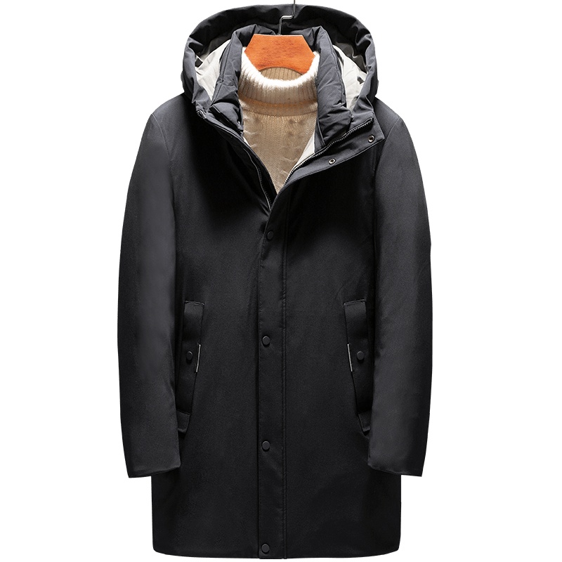 雅鹿男装男士冬季中长款连帽羽绒服男宽松工装加厚保暖外套1134YA20817