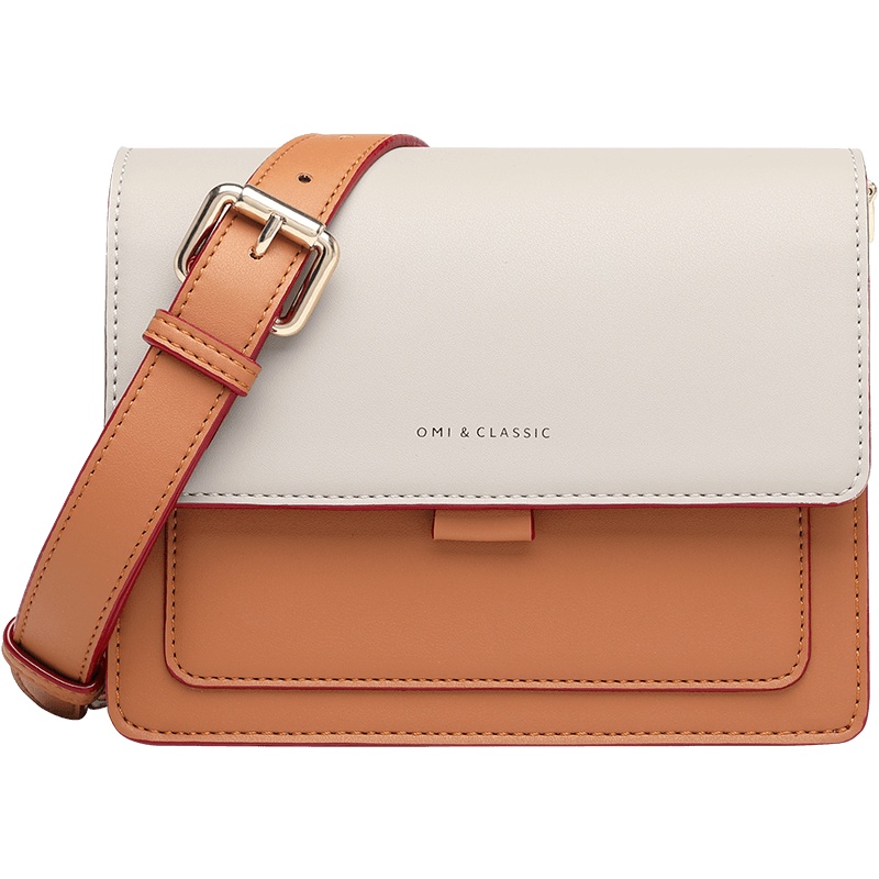 欧米omi包包女包2020春季新款拼色信封包翻盖斜挎包森系单肩小包