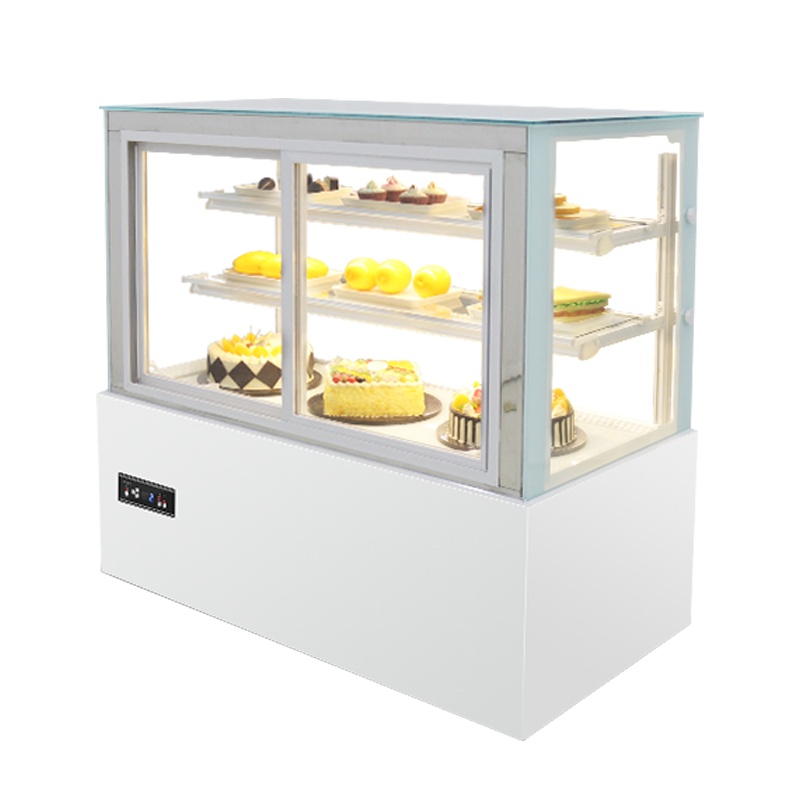 乐创(lecon) 蛋糕柜冷藏柜展示柜玻璃商用 立式西点慕斯甜品保鲜柜 1.5米白色立式直角前开门