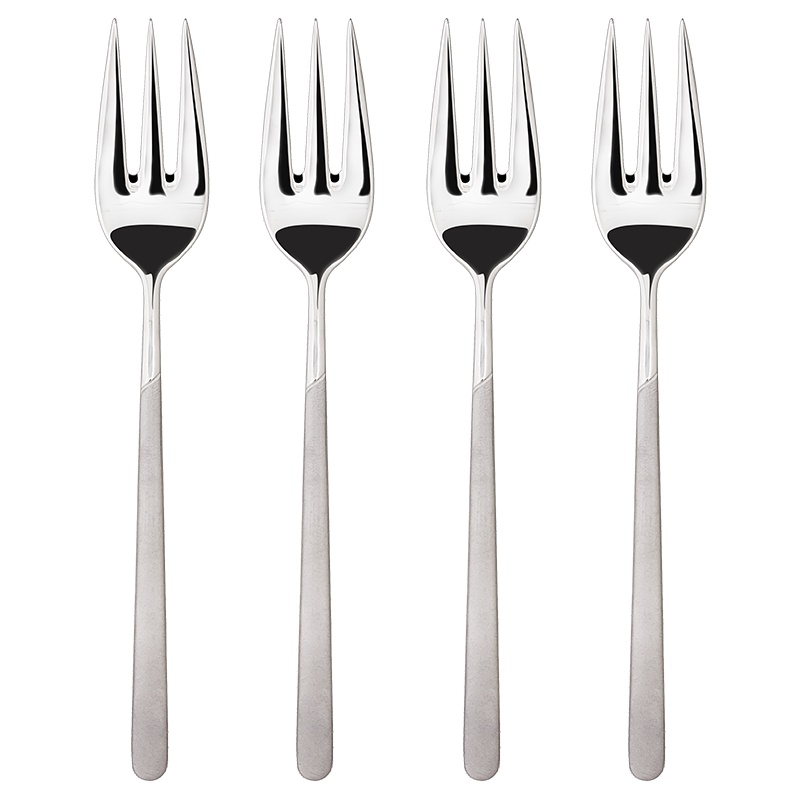 苏宁极物水果甜品叉四件套西餐餐具小叉子创意长柄不锈钢叉子水果叉成人主餐叉家用沙拉