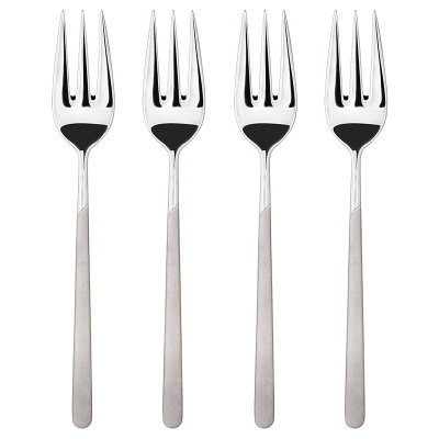 苏宁极物水果甜品叉四件套西餐餐具小叉子创意长柄不锈钢叉子水果叉成人主餐叉家用沙拉