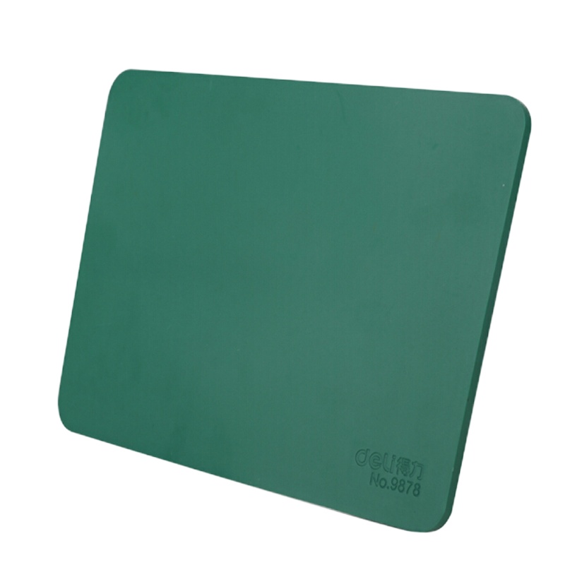 得力(deli) 9878 财务专用印章垫 方形盖章垫 直径18CM 厚4MM 军绿色